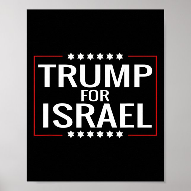 For Trump 2020 Hebrew Rally Sign-jewish Israel  Poster (Front)