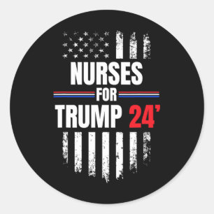 For Trump 2024 American Flag Classic Round Sticker