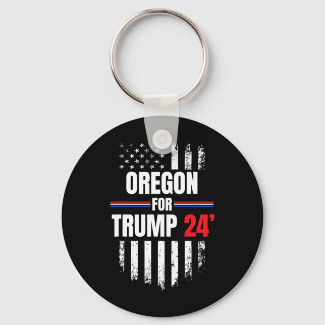For Trump 2024 American Flag  Key Ring (Front)