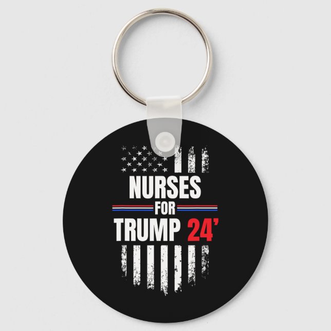 For Trump 2024 American Flag  Key Ring (Front)