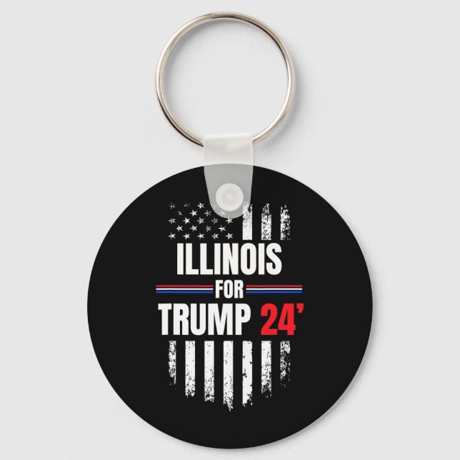 For Trump 2024 American Flag  Key Ring (Front)