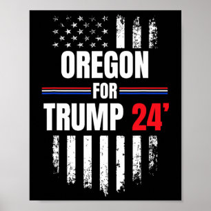 For Trump 2024 American Flag  Poster