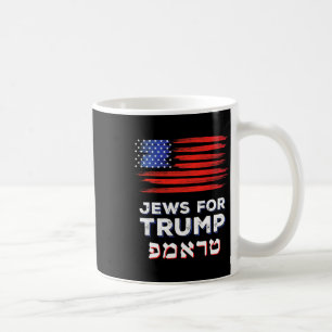 For Trump 2024 Israel Usa Hebrew Election Jewish V Coffee Mug