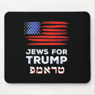 For Trump 2024 Israel Usa Hebrew Election Jewish V Mouse Mat