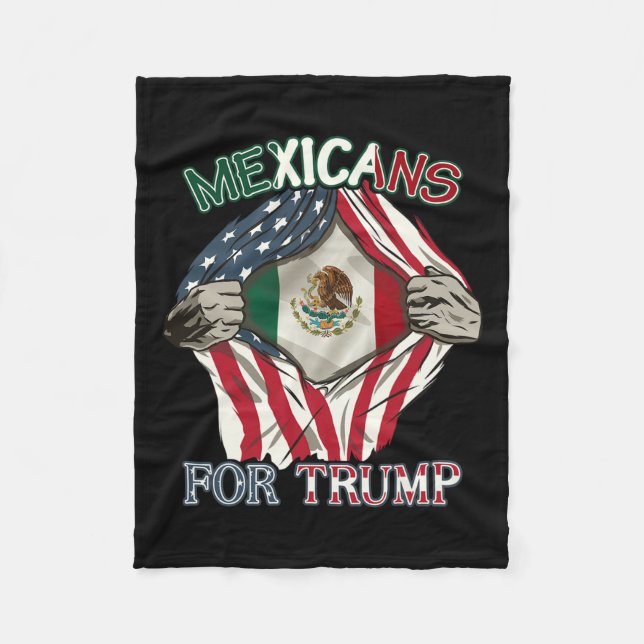 For Trump 2024 Mexico Usa Friendship Flag  Fleece Blanket (Front)