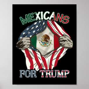 For Trump 2024 Mexico Usa Friendship Flag Poster
