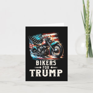 For Trump 2024 Motorcycle Patriotic American Flag Card