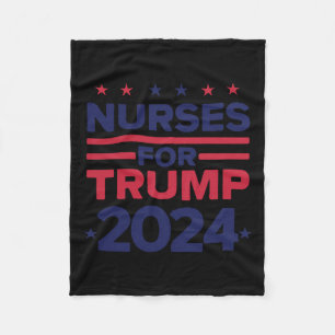 For Trump 2024 Nurses Support Trump 2024 Us Flag Fleece Blanket