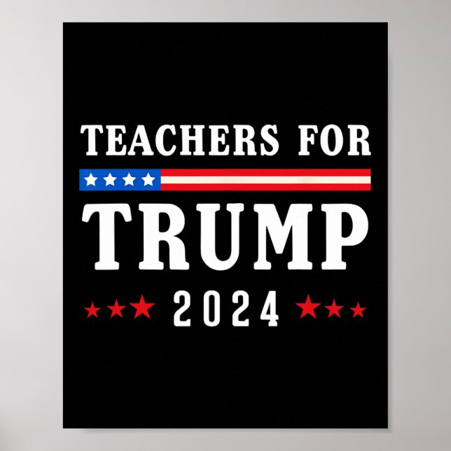 For Trump 2024 Patriotic American Flag  Poster (Front)