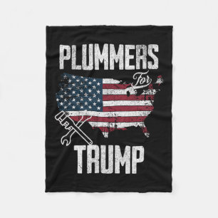 For Trump Election Fun 45 47 American Flag Fleece Blanket