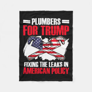 For Trump President Plumbing Tech Election Trump Fleece Blanket