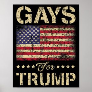 For Trump Stars And Stripes American Flag Poster
