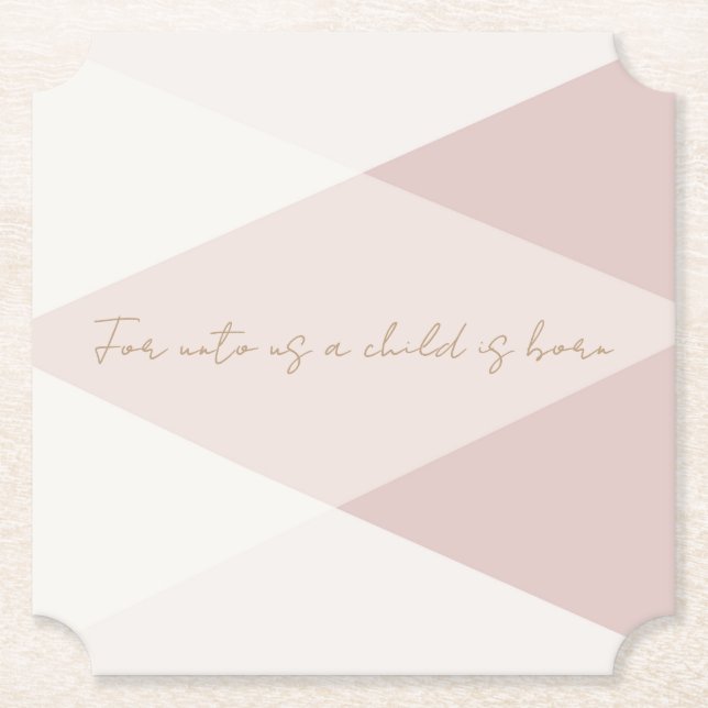 For Unto Us a Child is Born Paper Coaster (Front)