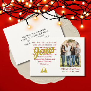 FOR UNTO US Isaiah Photo Christmas Holiday Card