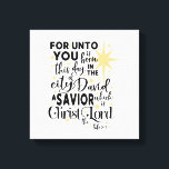For Unto You is Born This Day Christmas Black Gold Canvas Print<br><div class="desc">This elegant canvas reminds us of the real meaning of Christmas.</div>