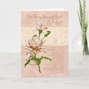 For Very Special Pat Birthday Rose Card