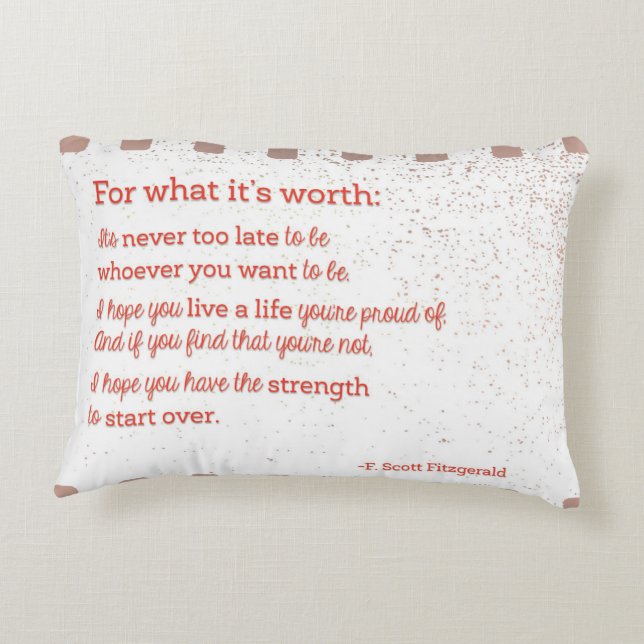 For What It's Worth Decorative Cushion (Back)