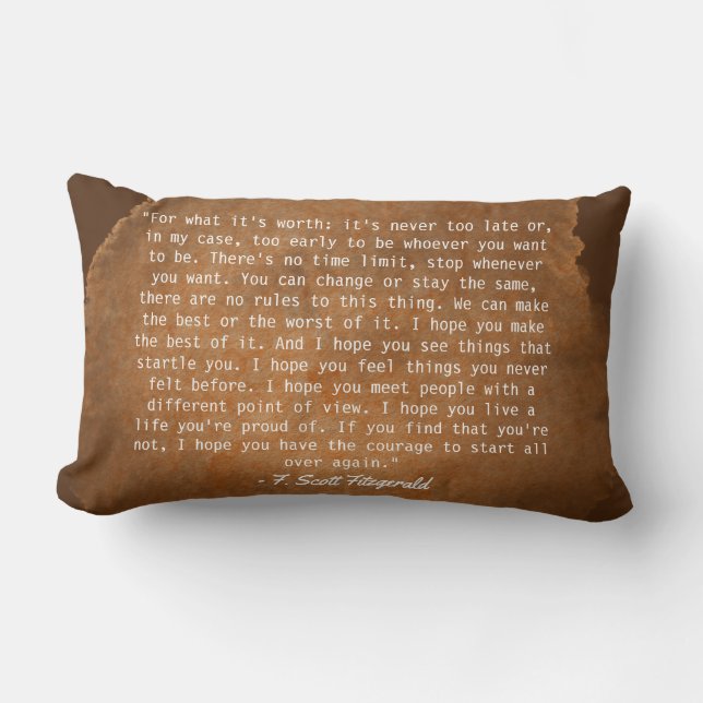 For What It's Worth Quote Poster Lumbar Cushion (Front)