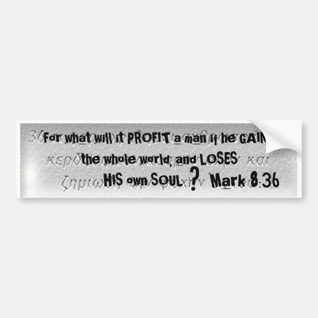 "For what will it PROFIT ... - Customised Bumper Sticker (Front)
