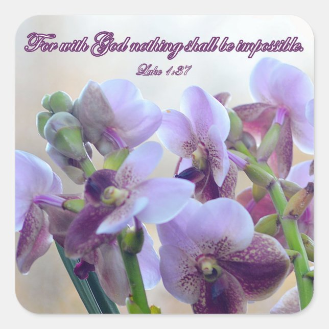 For With God Nothing Shall Be Impossible! Square Sticker (Front)
