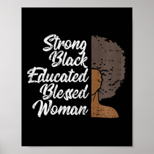 For Women Strong Educated Blessed Black Pride Poster