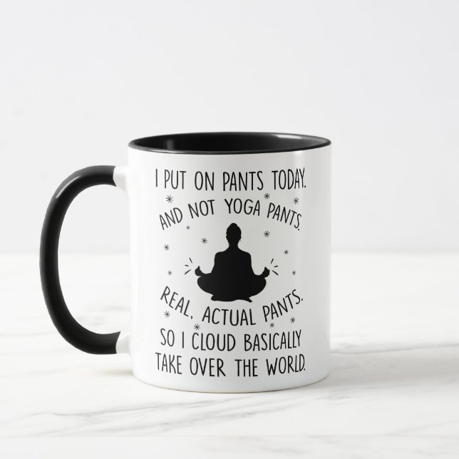 For yoga lovers, funny Yoga, Yoga practice gift Mug (Left)