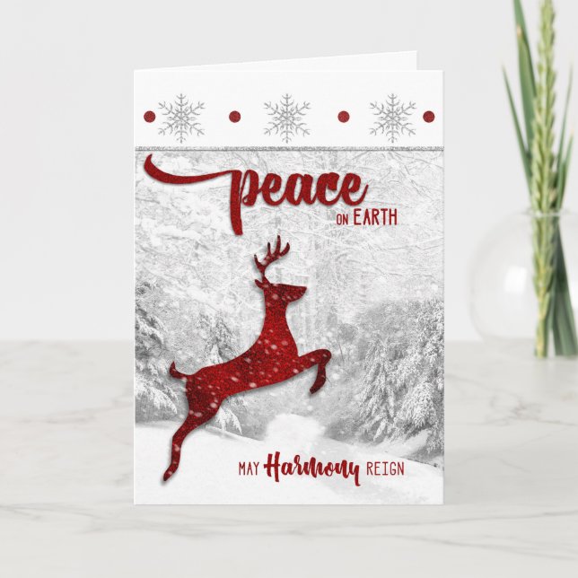 for Yoga Teacher or Instructor Christmas Peace Holiday Card (Front)