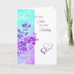 For You Sister Birthday Card<br><div class="desc">Blue and purple flowers birthday card for sister.</div>