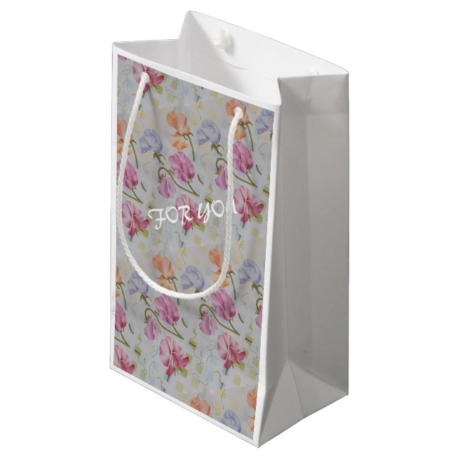 FOR YOU  SWEET PEAS SMALL GIFT BAG (Front Angled)
