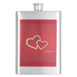 For You Valentine's Day Hearts Design-21987 Hip Flask