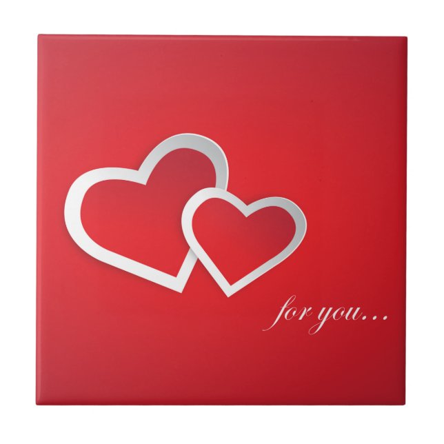 For You - Valentine's Day Hearts Design-21987  Tile (Front)