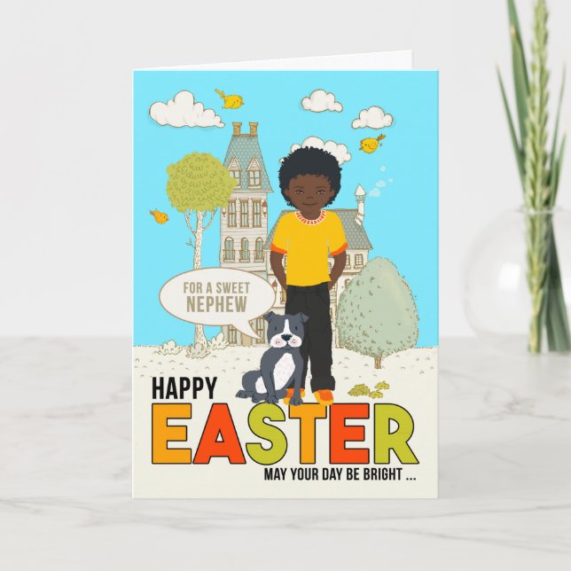 for Young Nephew African American Boy Easter Card (Front)