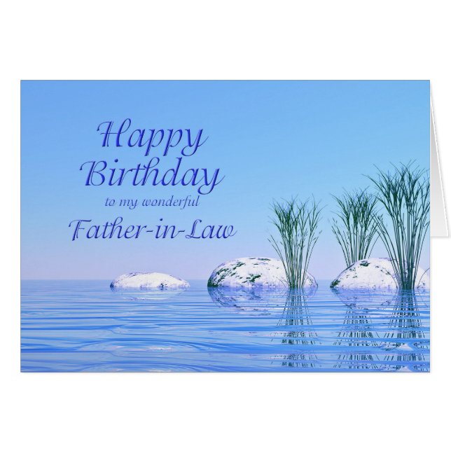For your Father-in-Law, a Spa Like, Blue Birthday (Front Horizontal)