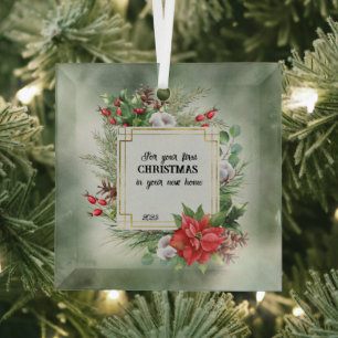  For Your First Christmas In Your New Home Glass Tree Decoration