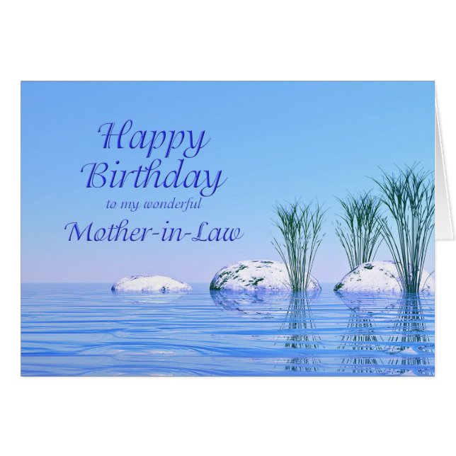 For your Mother-in-Law, a Spa Like, Blue Birthday (Front Horizontal)