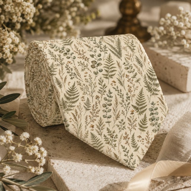 Foraged Forest Fern & Mushroom Tie (Creator Uploaded)