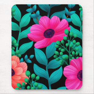 Foral And Glamour Seamless Pattern Natural Spring  Mouse Mat