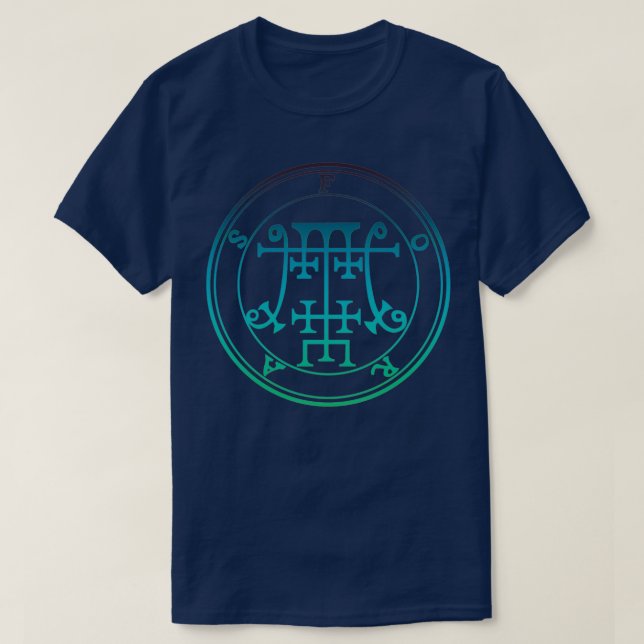Foras Sigil Teaches Logic and Ethics Blue Green T-Shirt (Design Front)