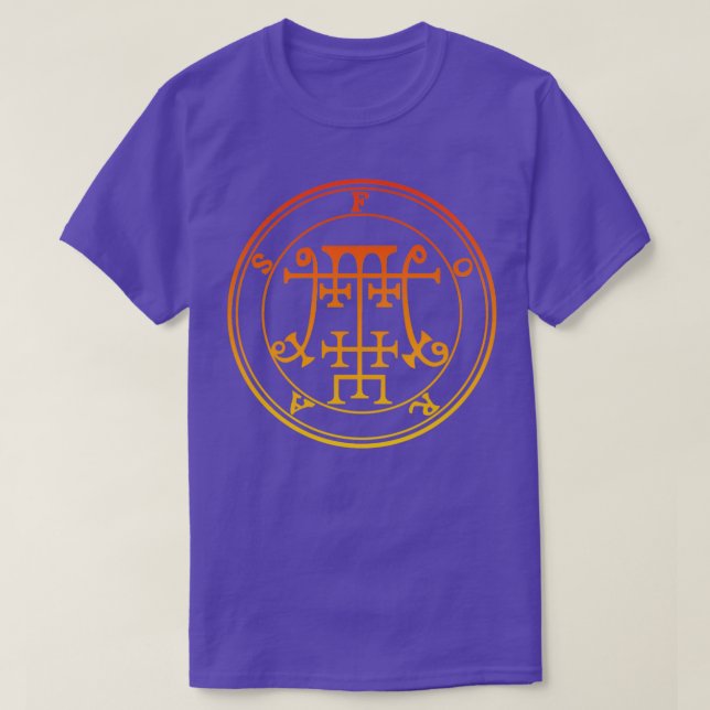 Foras Sigil Teaches Logic and Ethics Orange T-Shirt (Design Front)