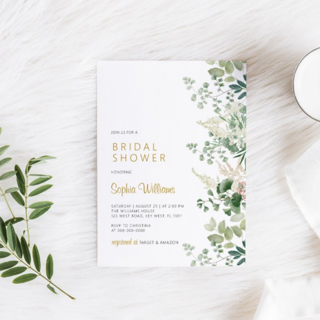 Forast Greenery Bridal Shower Invitation (Creator Uploaded)
