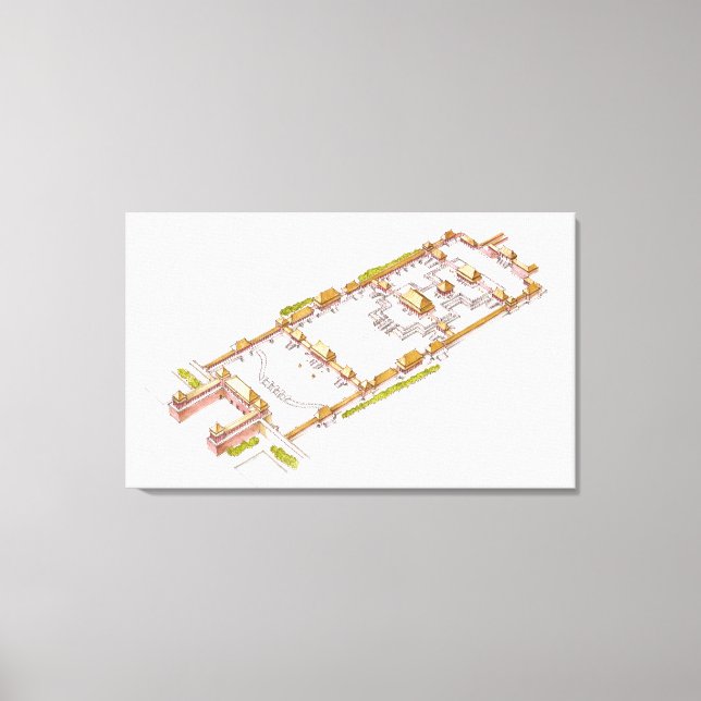 Forbbiden City Beijing. Detail Canvas Print (Front)
