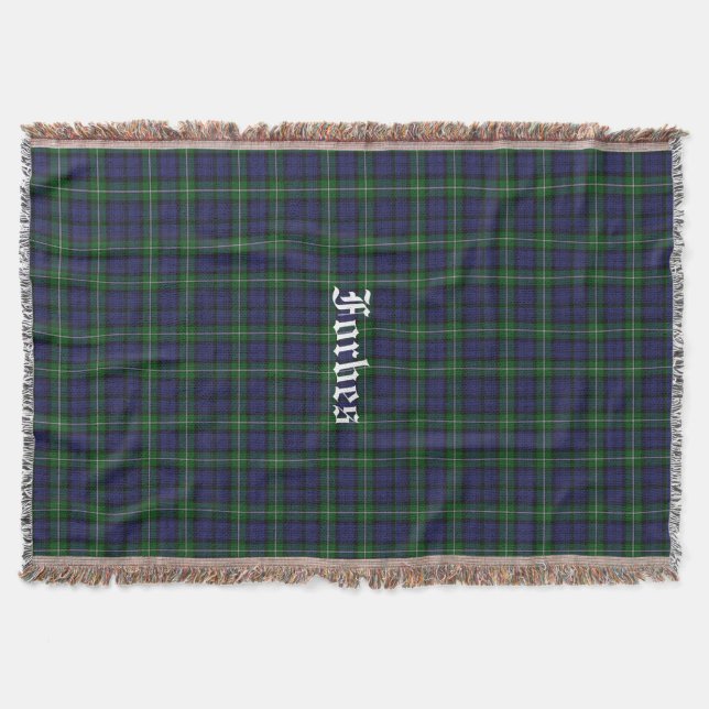 Forbes Clan Tartan Plaid Custom Throw Blanket (Front)