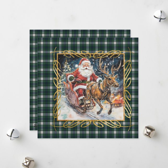 Forbes Dress Scottish Tartan Christmas  Holiday Card (Front/Back In Situ)