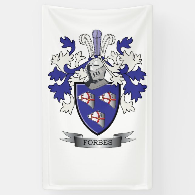 Forbes Family Crest Coat of Arms Banner (Vertical)