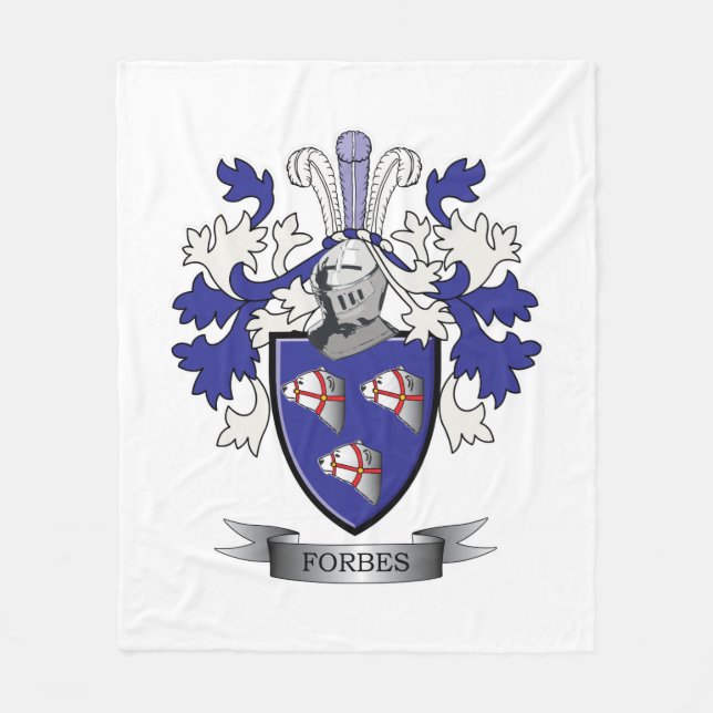 Forbes Family Crest Coat of Arms Fleece Blanket (Front)