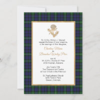 Forbes Plaid Thistle Wedding Invitation