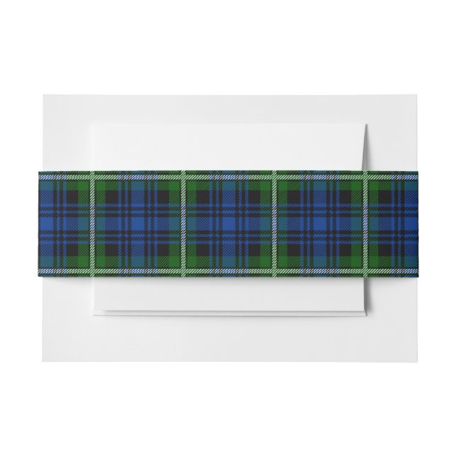 Forbes Scottish Tartan Belly Band Invitation Belly Band (Front Example)