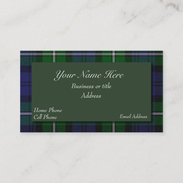 Forbes Scottish Tartan Plaid Business Card (Front)