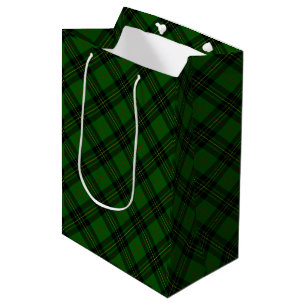 Forbes tartan green black plaid medium gift bag