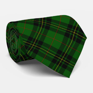 Forbes tartan green black plaid tie